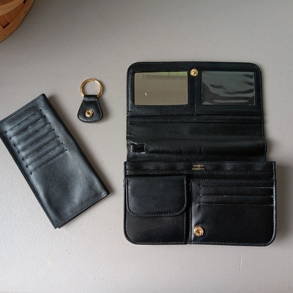 Buxton Handbags - BUXTON BUXHYDE WOMEN'S BLACK‎ WALLET Organizer NEW OLD STOCK Checkbook Key Chain